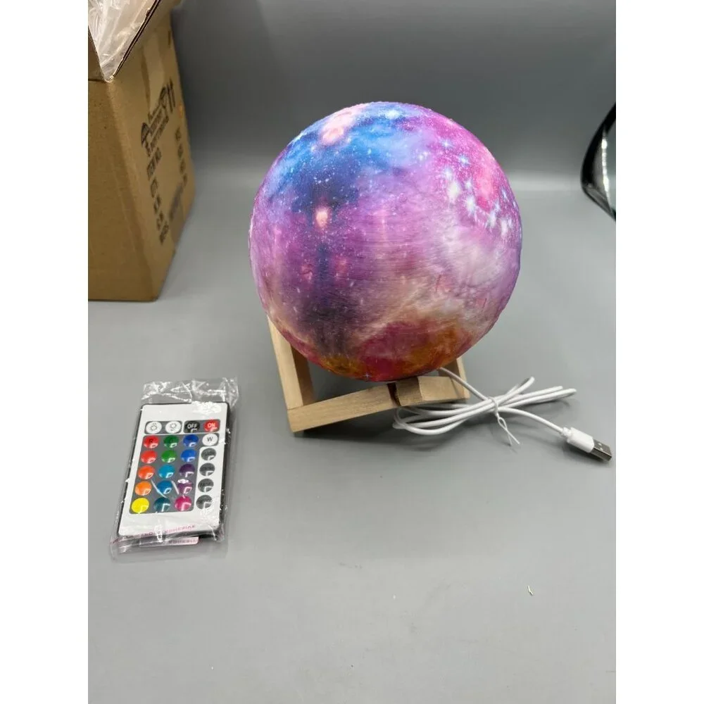 Galaxy Moon Lamp Multi Color USB Remote Touch Night Light & Decor Space Ambiance